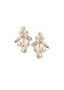Gold Pearl and crystal mini bridal stud earring on white back ground
