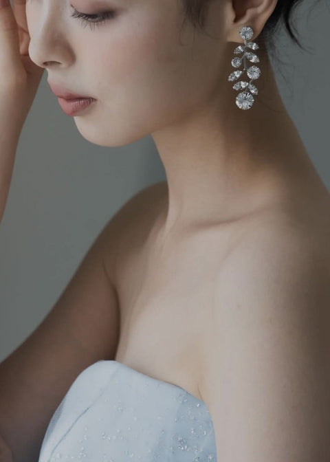 Evie Crystal Drop Bridal Earrings - bridal Earrings - Elizabeth Bower