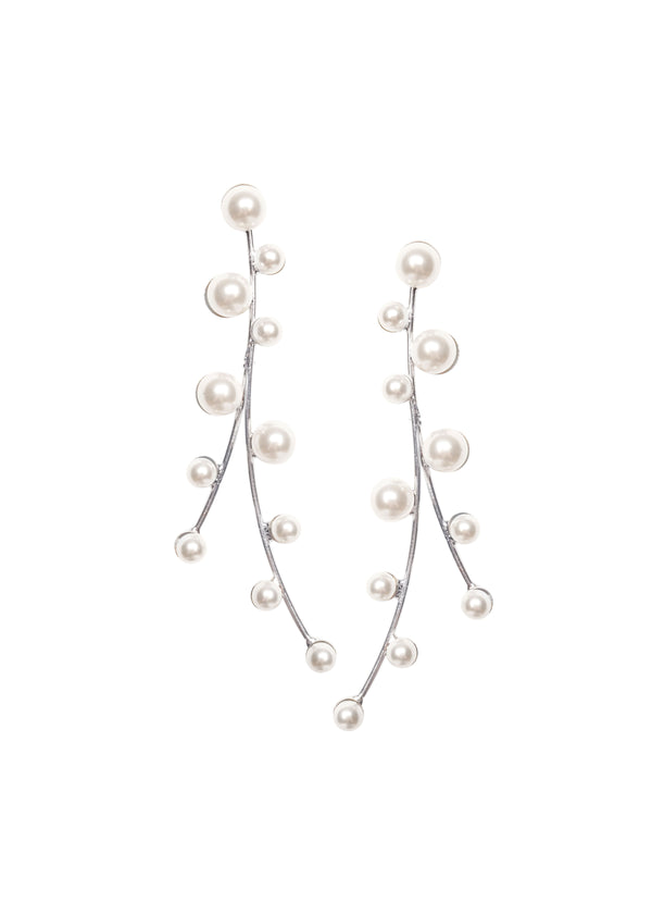 Pearl earring on a white background