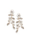 Mother of pearl and crystal mini statement stud gold earring in left right design in white background