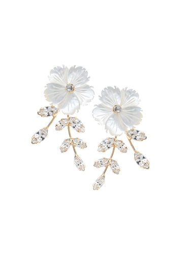 Artemis Floral Stud Earrings - bridal Earrings - Elizabeth Bower