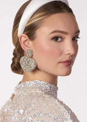 Be Mine Heart Drop Earrings - bridal Earrings - Elizabeth Bower