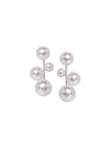 Bubble Pearl Stud Earrings - bridal Earrings - Elizabeth Bower