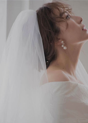 Bubble Pearl Stud Earrings - bridal Earrings - Elizabeth Bower