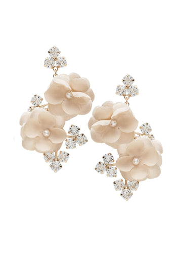 Bud Organna Floral Statement Earrings - bridal Earrings - Elizabeth Bower