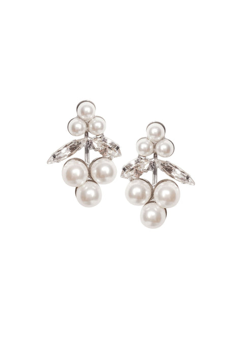 Bud Pearl Stud Earrings - bridal Earrings - Elizabeth Bower