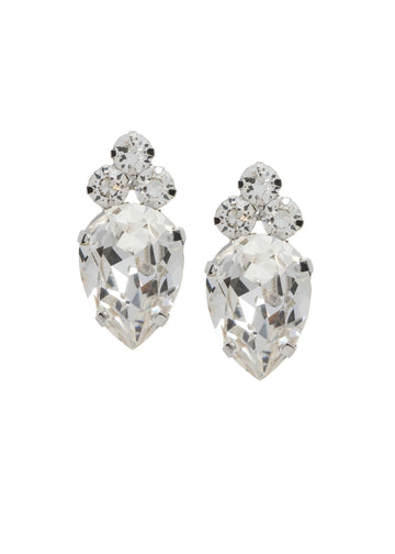 Classic Crystal Triplet Stud Earring - bridal - Elizabeth Bower