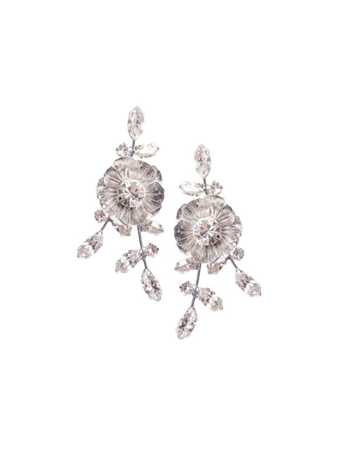 Clematis Crystalla Floral Studs - bridal Earrings - Elizabeth Bower