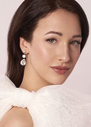 Crystal Triplet Drop Earrings - bridal Earrings - Elizabeth Bower