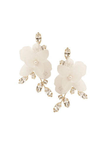 Crystalla Flutter Floral Stud Earring - bridal Earrings - Elizabeth Bower