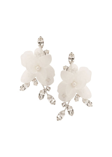 Crystalla Flutter Floral Stud Earring - bridal Earrings - Elizabeth Bower