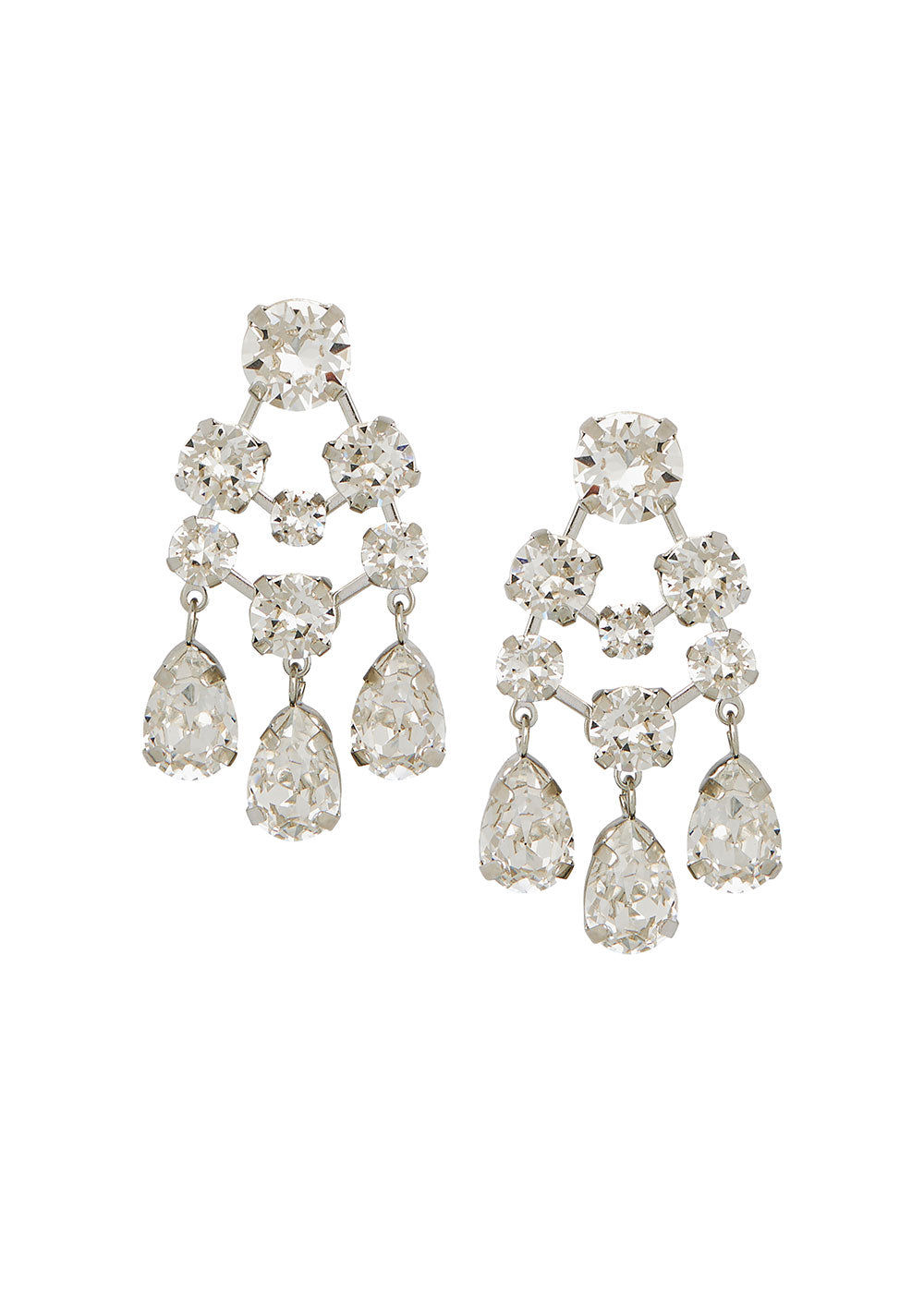 Mini Crystal chandelier earring on white background