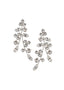 Scattered Swarovski crystal silver statement earring left right design
