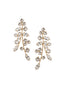 Scattered Swarovski crystal gold statement earring left right design