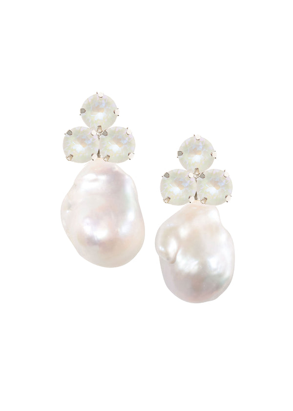 Baroque Triplet Pearl Stud Earrings