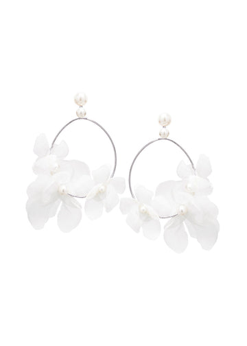 Fabrique Floral Hoop Earrings - bridal Earrings - Elizabeth Bower