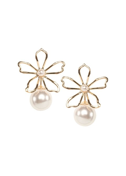 Gilda Duet Floral Stud Earrings - bridal Earrings - Elizabeth Bower