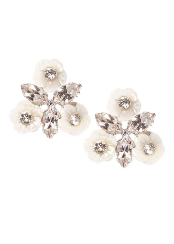 Juliette Flower Stud Earrings - bridal Earrings - Elizabeth Bower