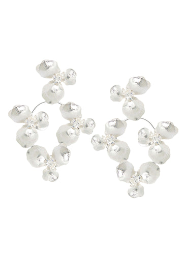 Orchid Floral Hoop Earrings - bridal Earrings - Elizabeth Bower