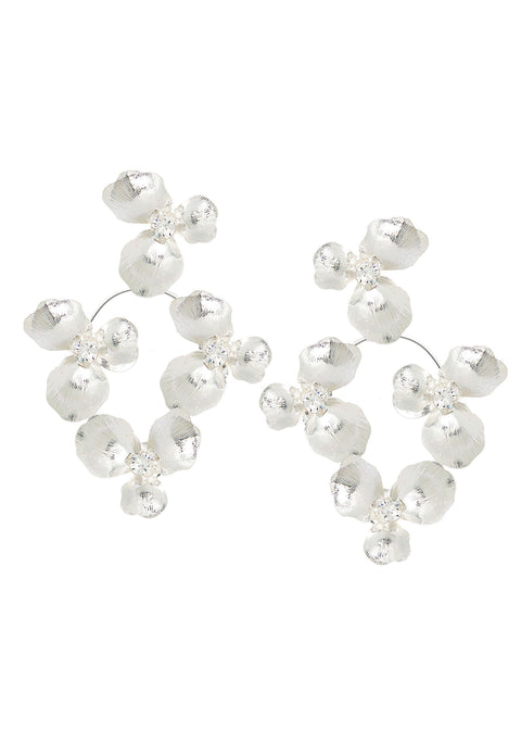 Orchid Floral Hoop Earrings - bridal Earrings - Elizabeth Bower