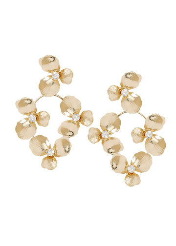 Orchid Floral Hoop Earrings - bridal Earrings - Elizabeth Bower