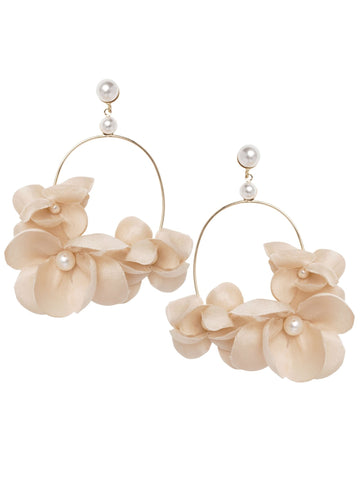 Organna Floral Hoop Earrings - bridal Earrings - Elizabeth Bower