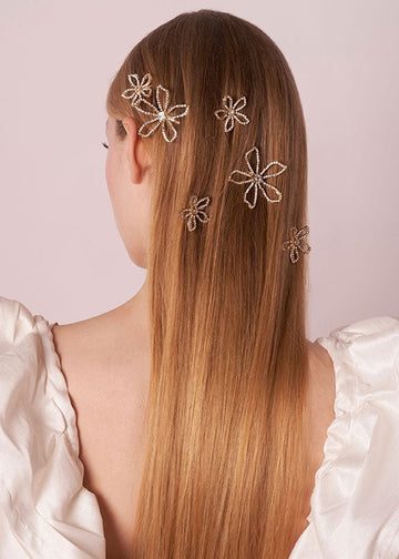 Pavet Floral Bridal Hairpins - bridal hairpin - Elizabeth Bower