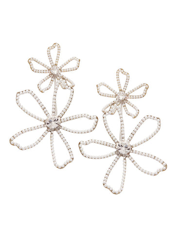 Pavet Pearl Dublet Statement Earring - bridal - Elizabeth Bower
