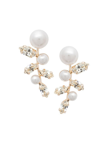 Pearllum Pearl Stud Earrings - bridal Earrings - Elizabeth Bower