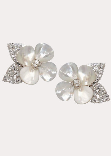 Petal Flower Earrings - bridal Earrings - Elizabeth Bower