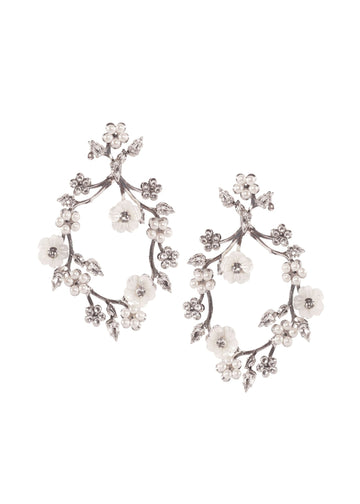Sakura Blossom Mini Floral Hoops - bridal Earrings - Elizabeth Bower