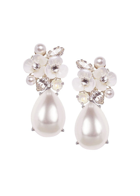 Trillium Cluster Drop Earrings - bridal Earrings - Elizabeth Bower