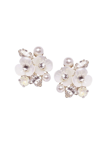 Trillium Cluster Stud Earrings - bridal Earrings - Elizabeth Bower