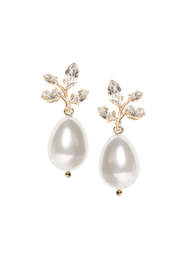 Vine Crystal Bud Drop Earrings - bridal Earrings - Elizabeth Bower