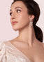 Swarovski crystal silver drop bridal earring on model side view