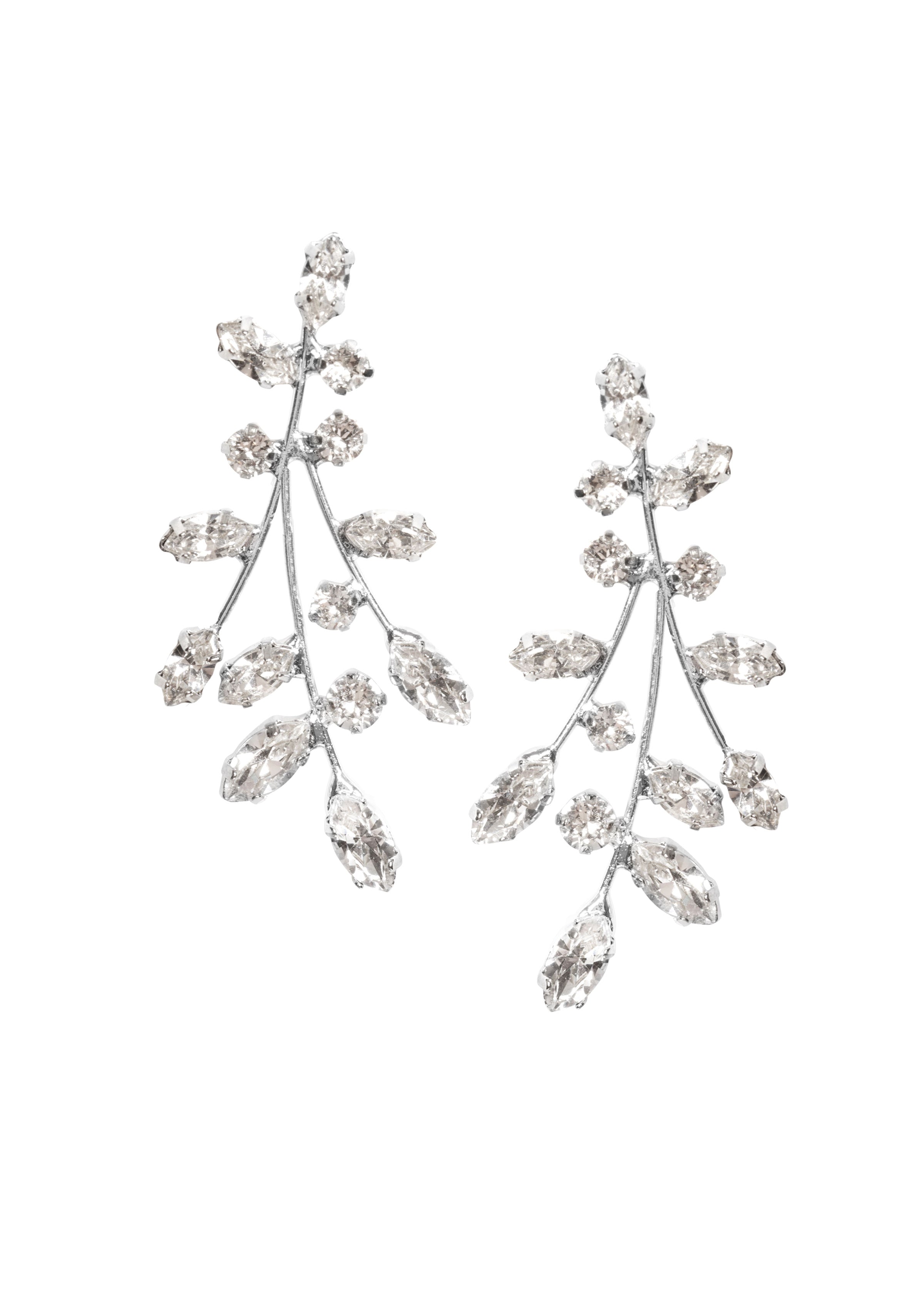 Fleur Crystal Stud Earrings – Elizabeth Bower, image size:2400x3360