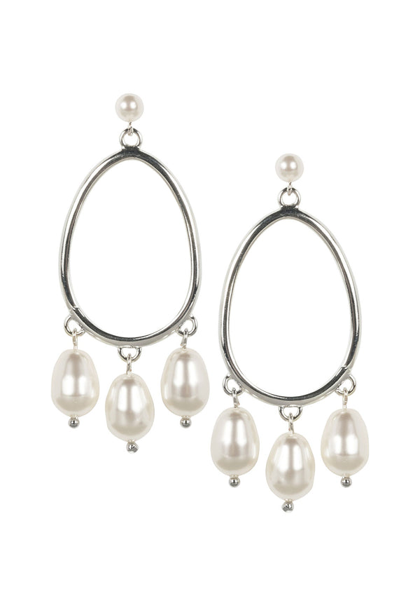 Pebble Pearl Drop Earrings