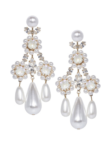 Baroque Pearl Chandelier Earrings - bridal Earrings - Elizabeth Bower