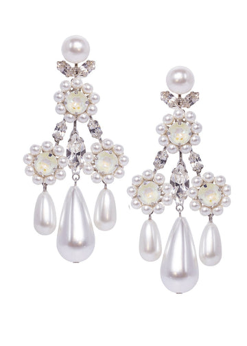 Baroque Pearl Chandelier Earrings - bridal Earrings - Elizabeth Bower