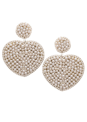 Be Mine Heart Drop Earrings - bridal Earrings - Elizabeth Bower