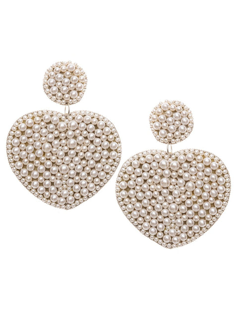 Be Mine Heart Drop Earrings - bridal Earrings - Elizabeth Bower