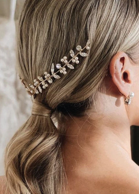 Budding Crystal Bridal Garland - bridal comb - Elizabeth Bower
