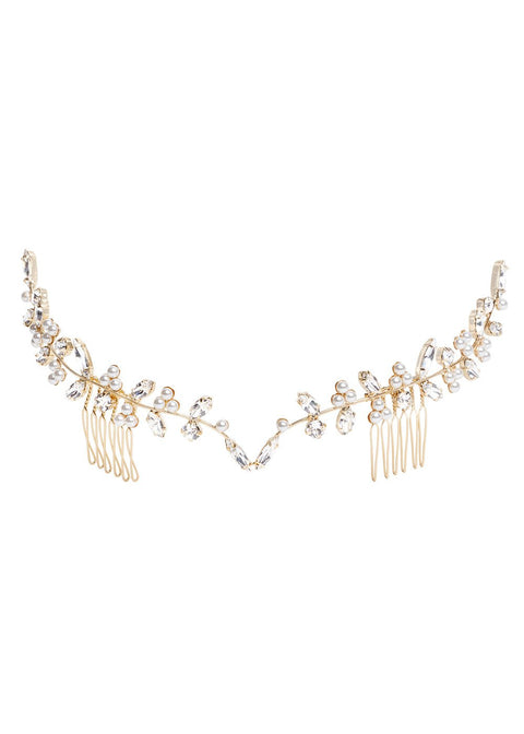 Budding Crystal Bridal Garland - bridal comb - Elizabeth Bower
