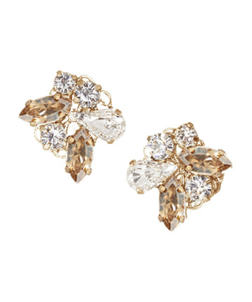 Cluster Crystal Stud Earrings - bridal Earrings - Elizabeth Bower