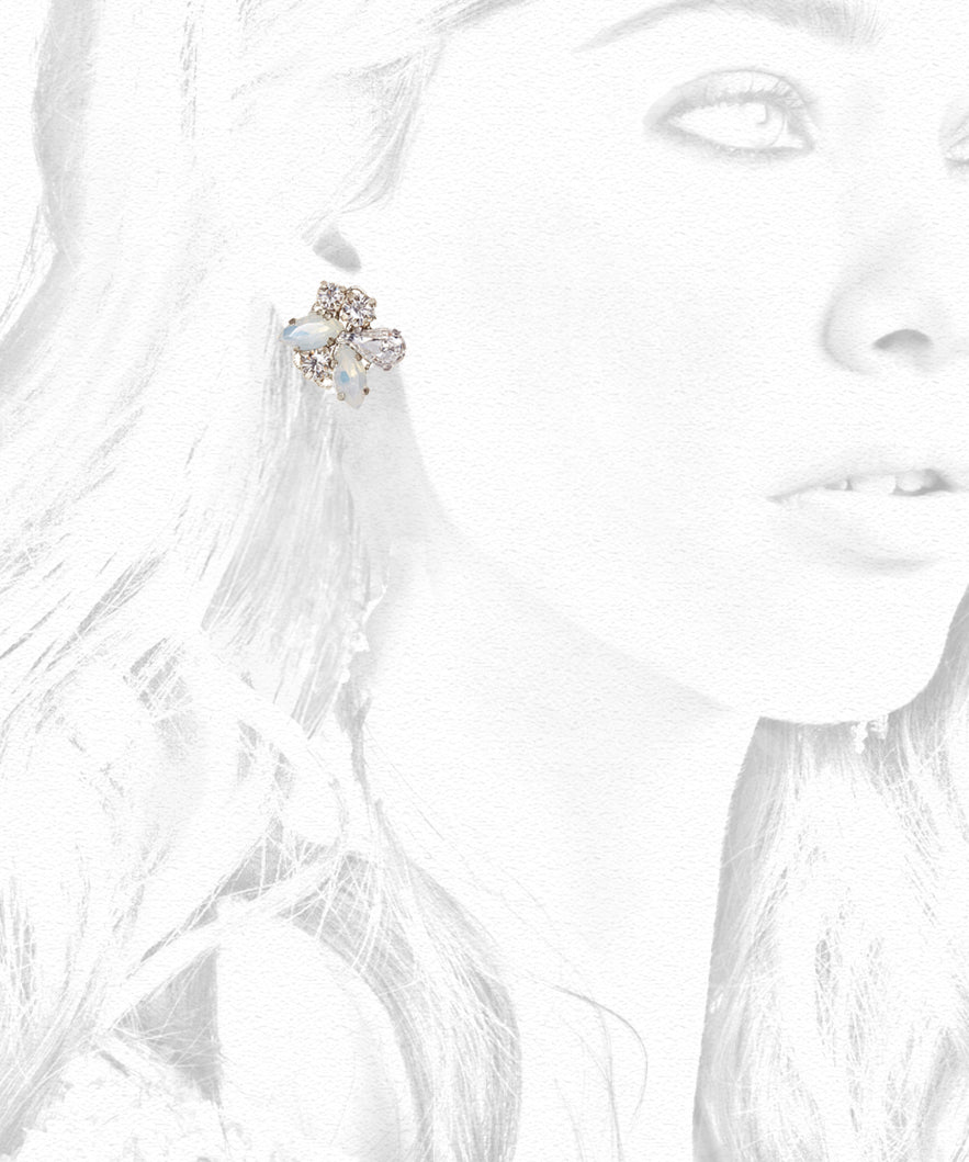 Cluster Crystal Stud Earrings
