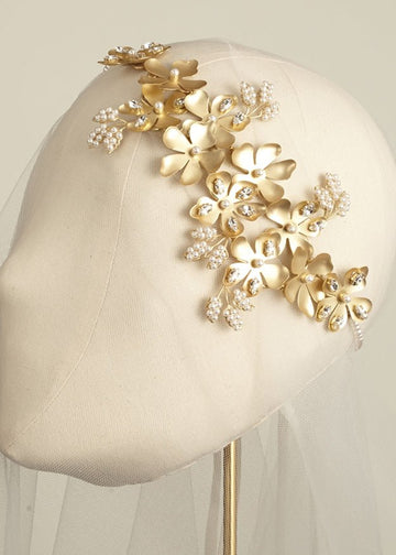 Crystal Garden Floral Bridal Hairpiece - bridal Hair accessories - Elizabeth Bower