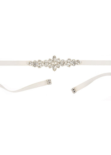 Deco Estate Crystal Accent Belt - bridal Sash - Elizabeth Bower