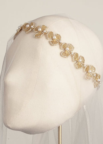 Dogwood Floral Hair band - bridal Hairpiece - Elizabeth Bower