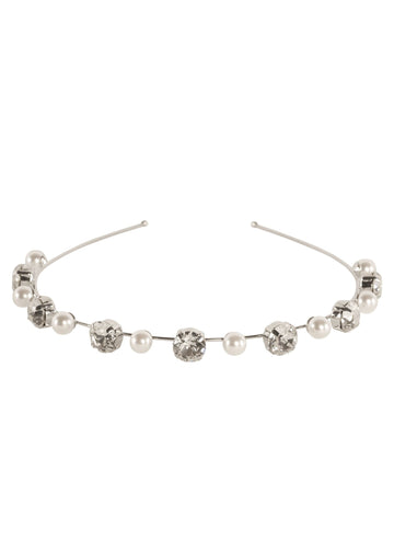 Duet Mini Pearl Crystal Headband - bridal Hairpiece - Elizabeth Bower