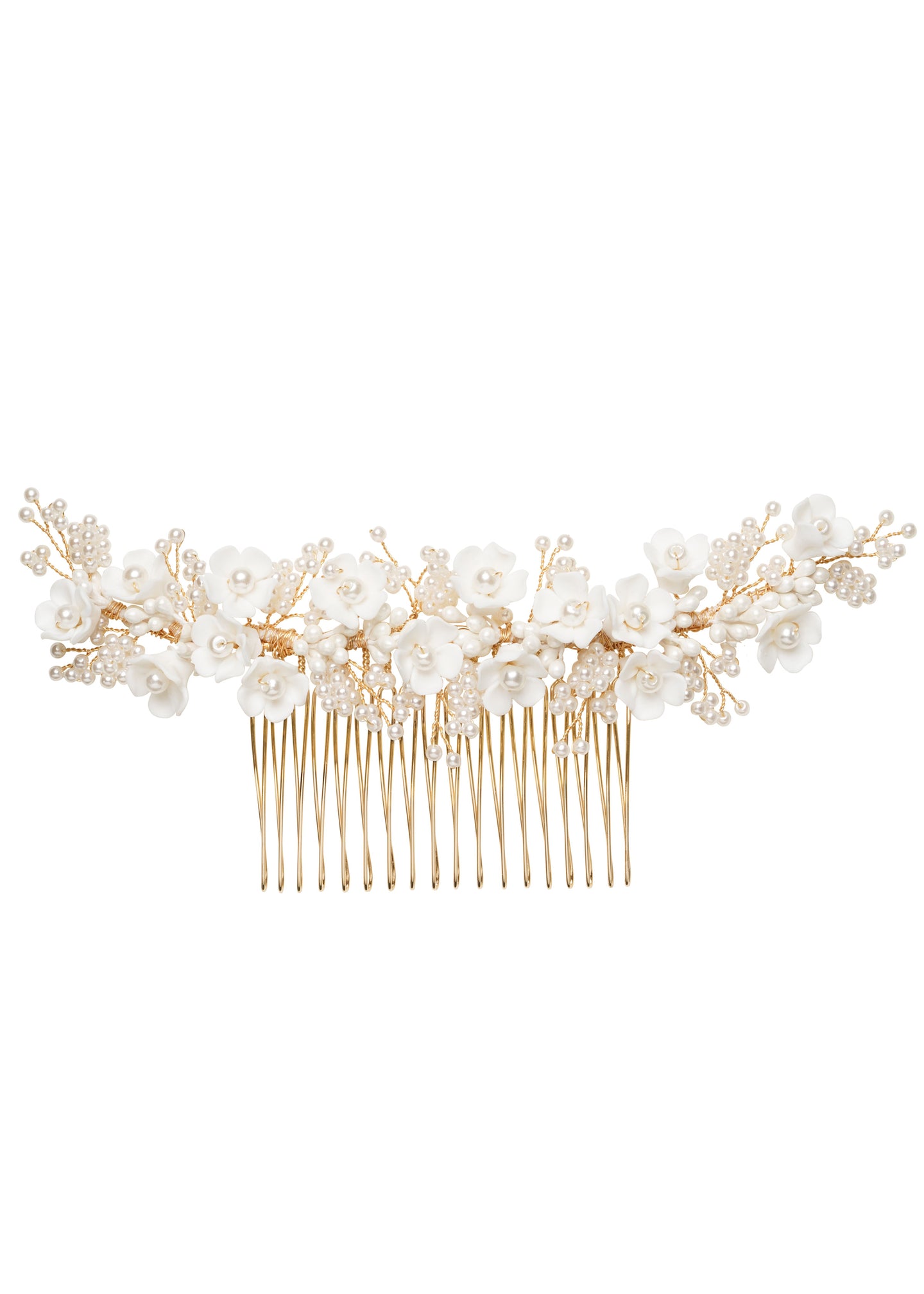 Snowdrop Double Floral Bridal Comb